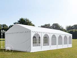 6x12m Marquee / Party tent w. ground frame, PVC 800, white 6x12m Marquee / Party tent w. ground frame, PVC 800, white