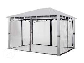 Mosquito net (4-piece) for garden gazebo Sunset Superior, 3x4m, loft grey