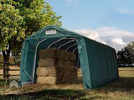 Field shelter 3.3x7.2m, PVC 800, dark green, soil