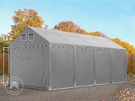 4x8m 2.6m Sides Storage Tent / Shelter w. ground frame, PVC 800, grey without statics package 4x8m 2.6m Sides Storage Tent / Shelter w. ground frame, PVC 800, grey without statics package