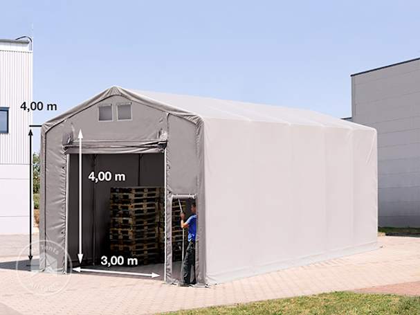 5x10m - 4.0m Sides Industrial Tent with pull-up gate, PRIMEtex 2300, grey without statics package 5x10m - 4.0m Sides Industrial Tent with pull-up gate, PRIMEtex 2300, grey without statics package