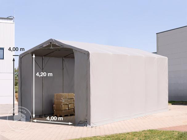 5x10m - 4.0m Sides Industrial Tent with zipper entrance, PRIMEtex 2300, grey without statics package 5x10m - 4.0m Sides Industrial Tent with zipper entrance, PRIMEtex 2300, grey without statics package