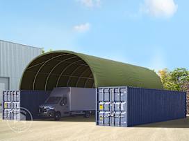 8x12m Container Top Shelter, PRIMEtex 2300, dark green