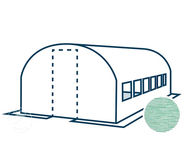 Replacement roof for BASIC polytunnel greenhouse, size 3 x 6 m, green