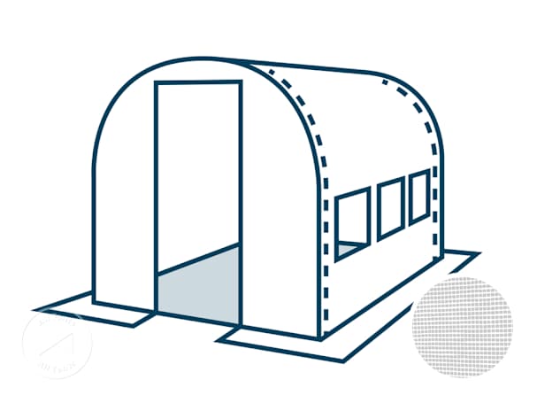Replacement roof for PREMIUM polytunnel greenhouse, size 2 x 3 m, white