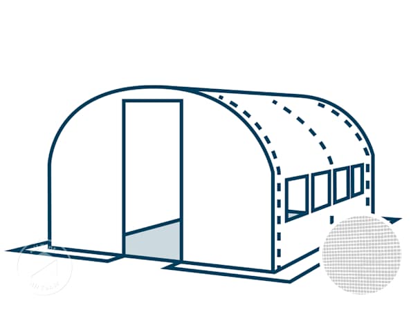 Replacement roof for PREMIUM polytunnel greenhouse, size 3 x 4 m, white