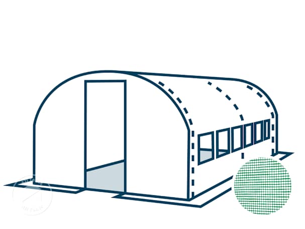 Replacement roof for PREMIUM polytunnel greenhouse, size 3 x 6 m, green