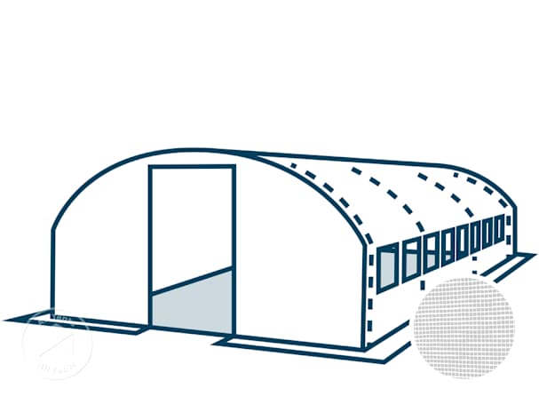 Replacement roof for PREMIUM polytunnel greenhouse, size 4 x 10 m, white