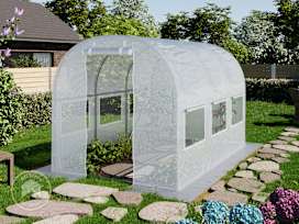 2x3m polytunnel greenhouse, PE, white