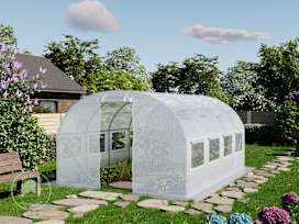 3x4m polytunnel greenhouse, PE, white 3x4m polytunnel greenhouse, PE, white