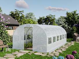 3x6m polytunnel greenhouse, PE, white 3x6m polytunnel greenhouse, PE, white