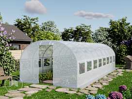 3x8m polytunnel greenhouse, PE, white 3x8m polytunnel greenhouse, PE, white