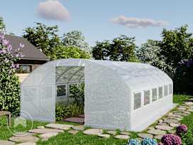 4x6m polytunnel greenhouse, PE, white 4x6m polytunnel greenhouse, PE, white