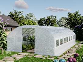 4x8m polytunnel greenhouse, PE, white 4x8m polytunnel greenhouse, PE, white