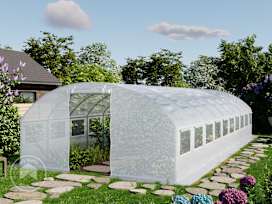 4x10m polytunnel greenhouse, PE, white 4x10m polytunnel greenhouse, PE, white
