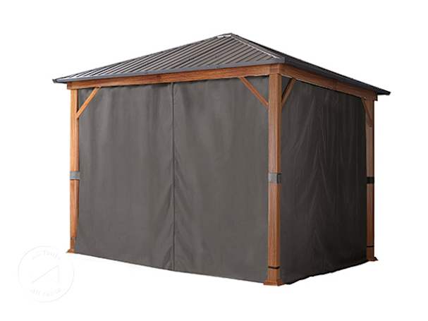 Gazebo curtains (4-piece set) for garden gazebo Forest Superior 3x3m, loft grey