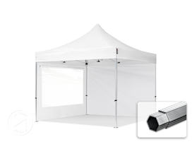 3x3m PES 800 Pop up gazebo PROFESSIONAL Aluminium 40 mm, incl. 2 side panels with Panorama Windows, white 3x3m PES 800 Pop up gazebo PROFESSIONAL Aluminium 40 mm, incl. 2 side panels with Panorama Windows, white