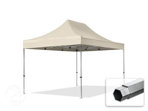 3x4.5m PES 800 Pop up gazebo PROFESSIONAL Aluminium 40 mm, cream