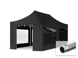 3x6m PES 800 Pop Up Gazebo PROFESSIONAL Aluminium 40 mm, incl. 4 side panels with Panorama Windows, black 3x6m PES 800 Pop Up Gazebo PROFESSIONAL Aluminium 40 mm, incl. 4 side panels with Panorama Windows, black