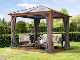 Garden Gazebo Hardtop Forest Deluxe 3x3m, loft grey