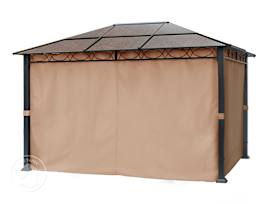 Gazebo curtains (4-piece set) for garden gazebo Rendezvous Deluxe, 4x4m, cappuccino