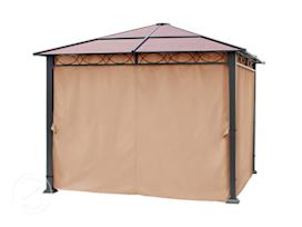 Gazebo curtains (4-piece set) for garden gazebo Rendezvous Deluxe, 3x3m, cappuccino