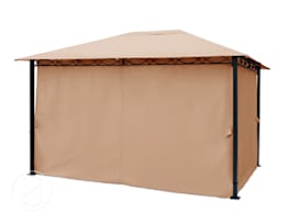 Gazebo curtains (4-piece set) for garden gazebo Rendezvous Premium, 3x4m, cappucino