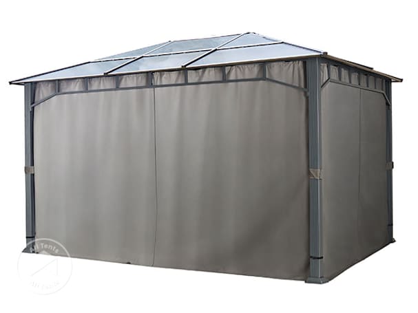 Gazebo curtains (4-piece set) for garden gazebo Sunset Deluxe, 3x4m, loft grey