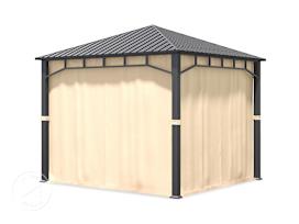 Gazebo curtains (4-piece set) for garden gazebo Sunset Superior, 3x3m, champagne