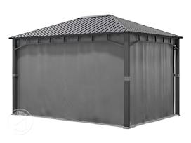 Gazebo curtains (4-piece set) for garden gazebo Sunset Superior, 3x4m, loft grey