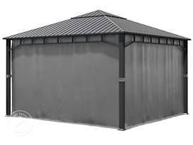 Gazebo curtains (4-piece set) for garden gazebo Sunset Superior, 4x4m, loft grey