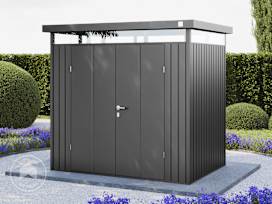 210 x 150 cm Garden shed, umbra grey metallic finish