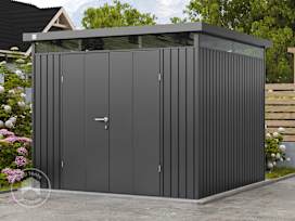 240 x 240 cm Garden shed, umbra grey metallic finish