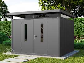 298 x 298 cm Garden shed, anthracite grey