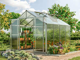 225 x 259 cm Greenhouse, 6 mm twin-wall sheets, no extras