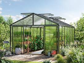 311 x 534 cm Greenhouse, anthracite grey, RAL 7016, no extras