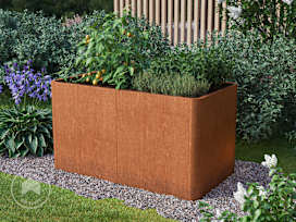 146 x 80 x 60 cm Raised garden bed, corten steel, rust-like finish