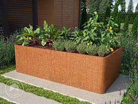 200 x 107 x 60 cm Raised garden bed, corten steel, rust-like finish