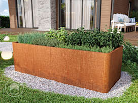 200 x 80 x 80 cm Raised garden bed, corten steel, rust-like finish