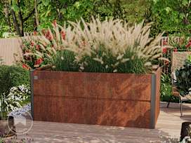 200 x 100 x 77 cm Raised garden bed, corten steel, rust-like finish