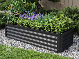 150 x 60 x 35 cm Raised garden bed, steel, anthracite grey