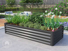 180 x 75 x 35 cm Raised garden bed, steel, anthracite grey
