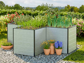 225 x 225 x 77 cm Raised garden bed, Aluminium anodised