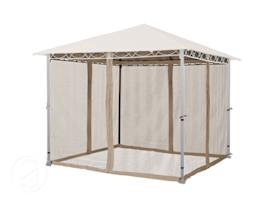 Mosquito net (4-piece) for garden gazebo Rendezvous Premium 3x3m, brown-grey