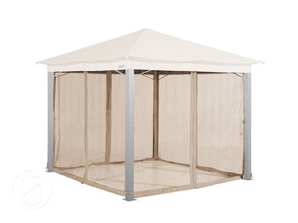 Mosquito net (4-piece) for garden gazebo Sunset Premium 3x3m, brown-grey