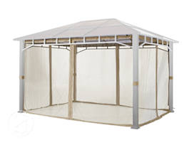 Mosquito net (4-piece) for garden gazebo  Sunset Deluxe, 3x4m, champagne