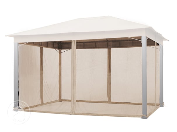 Mosquito net (4-piece) for garden gazebo Sunset Premium, 3x4m, cappuccino