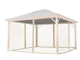 Mosquito net (4-piece) for garden gazebo   Forest  Superior 4x4m, champagne