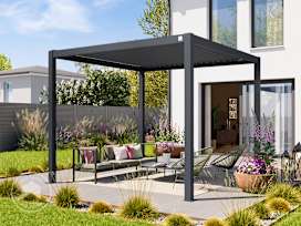 3x3m Pergola, louvered roof, anthracite 3x3m Pergola, louvered roof, anthracite