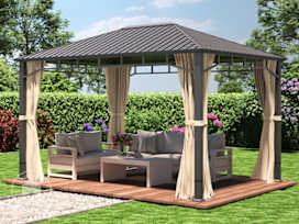 Garden Gazebo Hardtop Sunset Superior, 3x4m, champagne Garden Gazebo Hardtop Sunset Superior, 3x4m, champagne